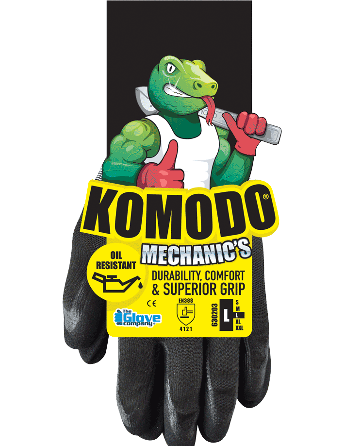 KOMODO Mechanics Glove on Hang Tag