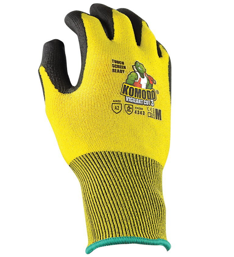 KOMODO Vigilant Cut 3 Glove Hi-Vis Yellow