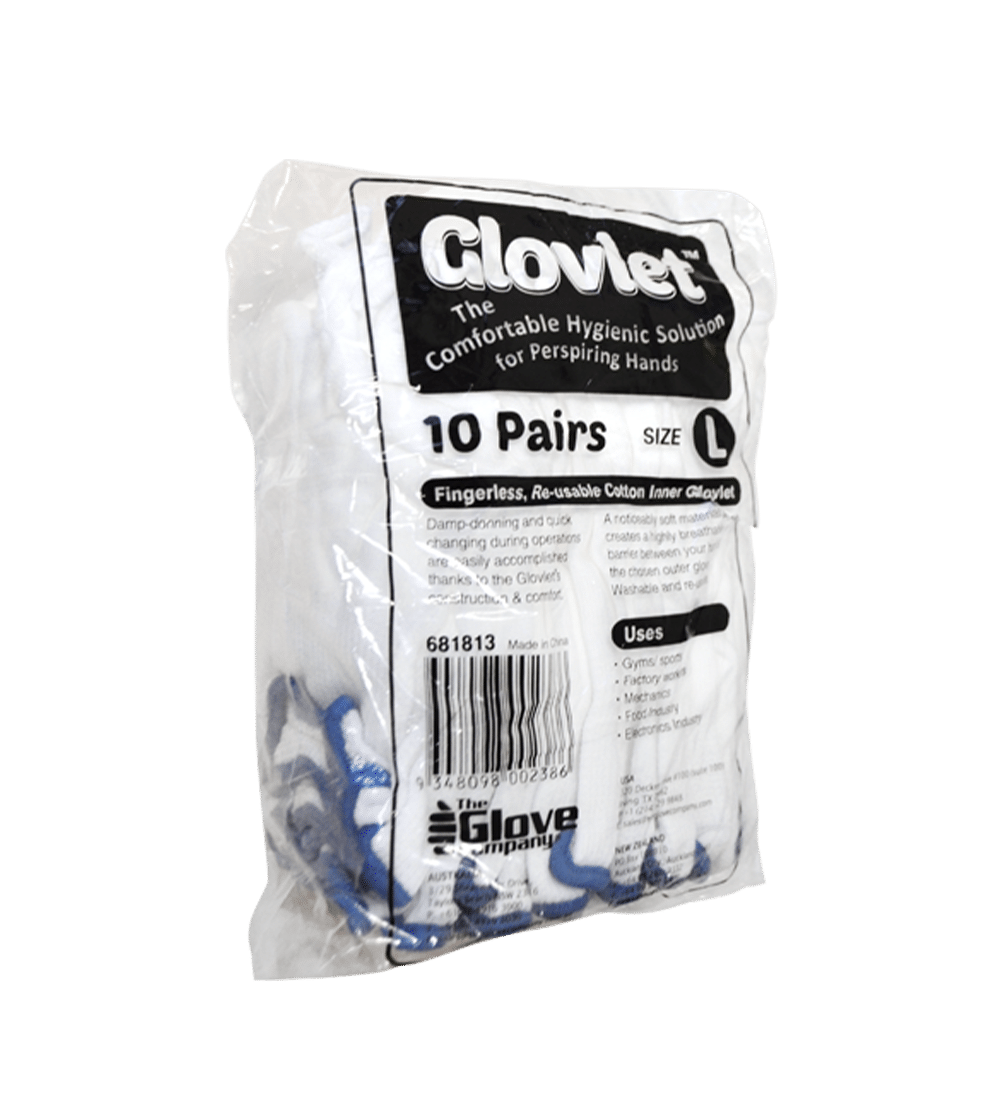 Glovlet Cotton Fingerless Gloves Pack of 10 Pairs