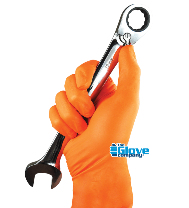 Orange Rocket glove holding shifter