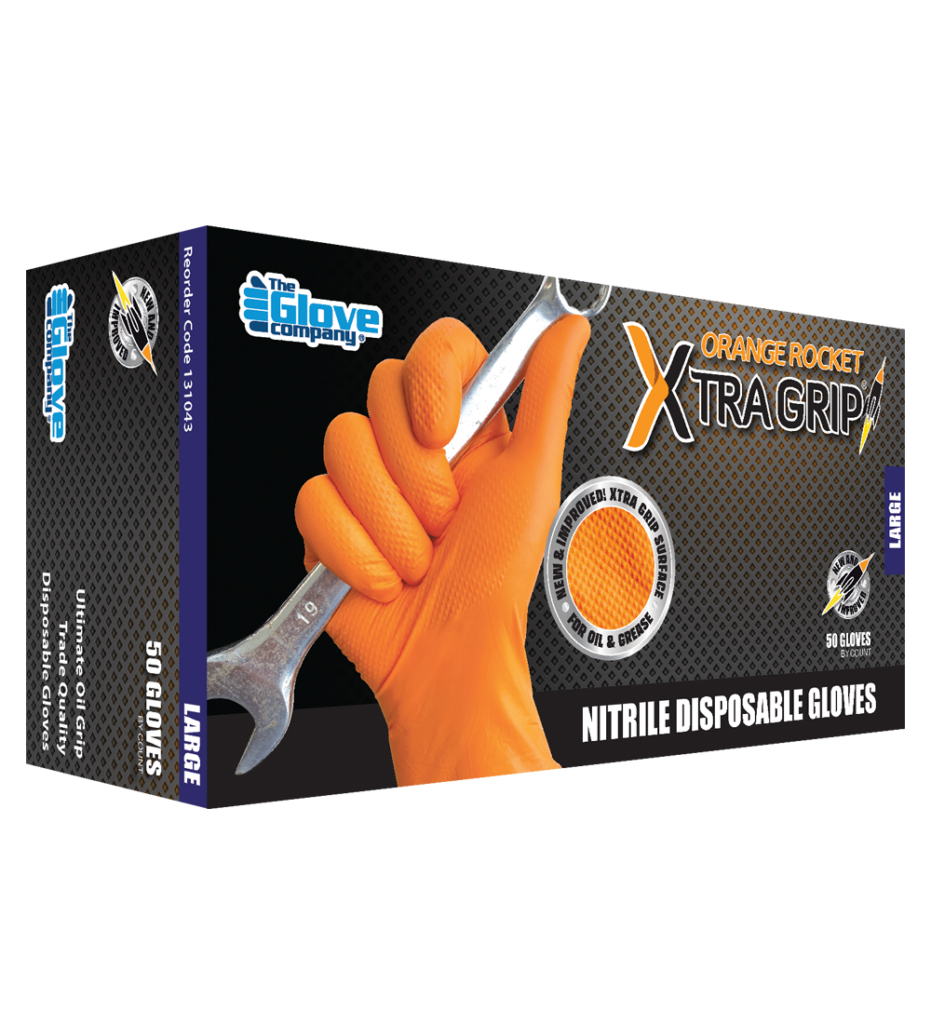 Orange Rocket Xtra Grip® Nitrile Gloves The Glove Company Australia 