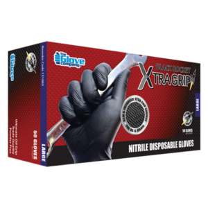 Black Rocket Xtra Grip Nitrile Gloves box of 100 - Black coloured gloves