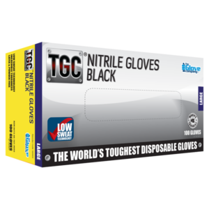 TGC Black Nitrile Gloves box of 100 - Black coloured gloves