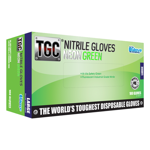 TGC® Neon Green Nitrile Disposable Gloves - The Glove Company - Australia