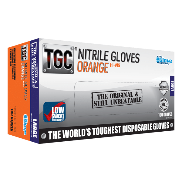 Aurelia Orange Nitrile Disposable Gloves - Extra Strong, Latex Free, Powder Free - Mechanics & Valeting-536146
