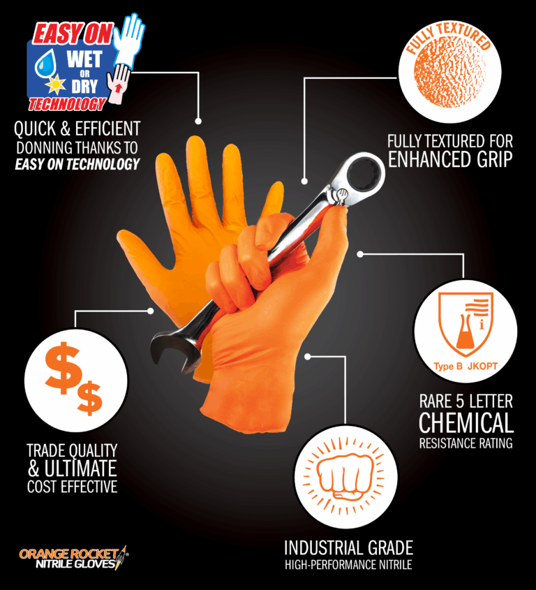 orange nitrile gloves
