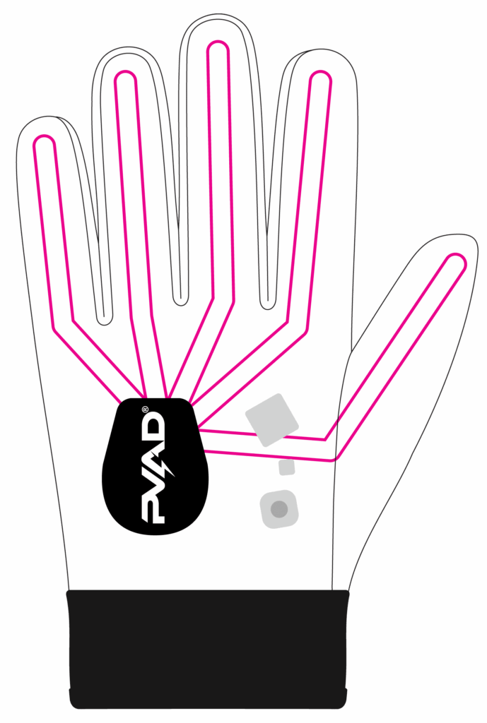 PVAD electricity sensors built into the fingers of the glove